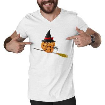 Silly Halloween Witch T - Cookie And Milk Masquerade Men V-Neck Tshirt - Seseable
