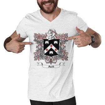 Smith Family Crest 1 Classic T Shirt Men V-Neck Tshirt | Seseable UK