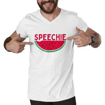 Speechie Speech Pathology Summer Therapy Men V-Neck Tshirt | Mazezy