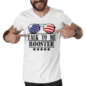 Talk To Me Rooster Men V-Neck Tshirt - Seseable