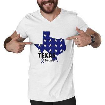 Texas Uvalde Texas Map Pray For Uvalde Uvalde Strong Men V-Neck Tshirt | Mazezy