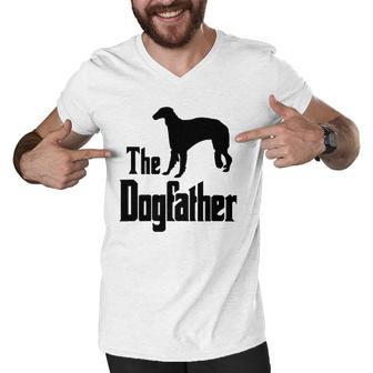 The Dogfather - Funny Dog Gift Funny Borzoi Men V-Neck Tshirt | Mazezy