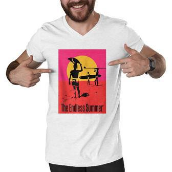 The Endless Summer Classic Surf Lovers Gift Movie Poster Zip Men V-Neck Tshirt | Mazezy