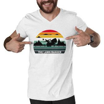 The Lawn Ranger Rides Again Funny Dad Joke Fathers Day Tee Men V-Neck Tshirt | Mazezy