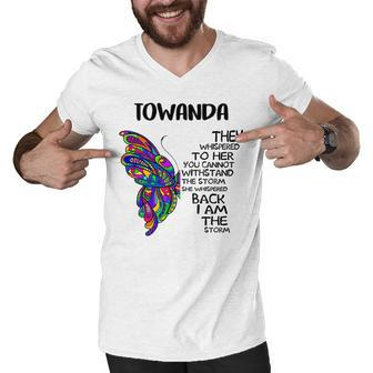 Towanda Name Gift Towanda I Am The Storm Men V-Neck Tshirt - Seseable