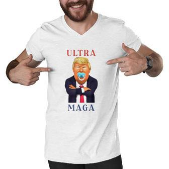 Ultra Maga Donald Trump Make America Great Again Men V-Neck Tshirt | Mazezy