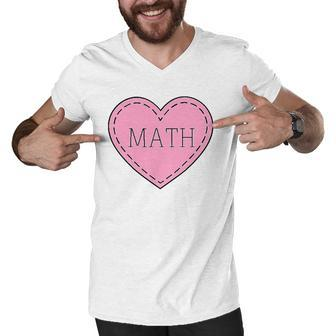 Valentines Day Math Heart Design Mathematics Men V-Neck Tshirt | Mazezy