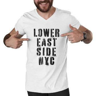 New York NY Stencil W Details Men V-Neck Tshirt - Monsterry AU