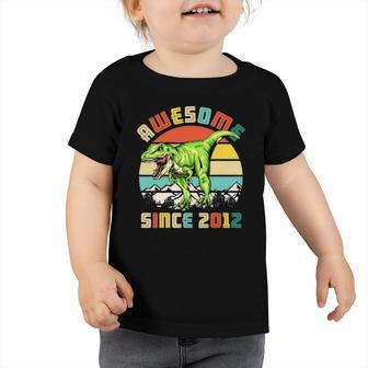 10Th Birthday Dinosaur 10 Years Old Boy Awesome Since 2012 Bday Toddler Tshirt | Mazezy