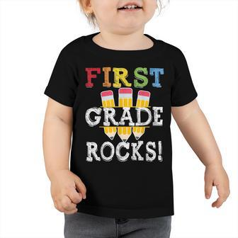 1St Grade Rocks Back To School Student Kid Teacher Team Toddler Tshirt - Seseable