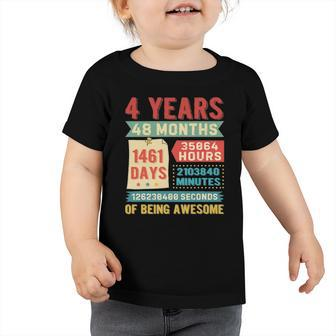 4Th Birthday For Girls Boys 4 Years Old Being Awesome Bday Toddler Tshirt | Mazezy DE