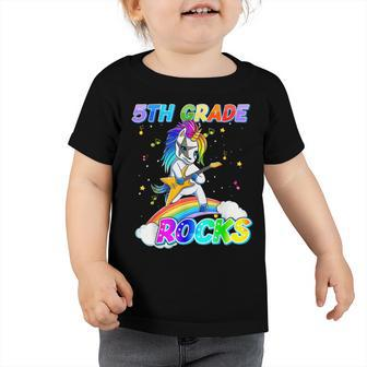 5Th Grade Rocks Unicorn Rainbow Back To School Student Kids Toddler Tshirt - Seseable