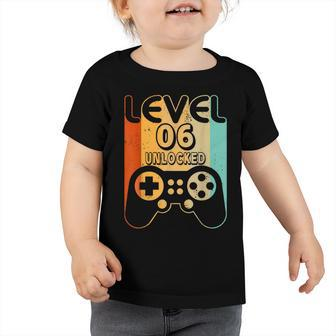 6Th Birthday Boys Level 6 Unlocked Toddler Tshirt - Seseable