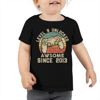 9Th Birthday Gift Boy 9 Years Being Awesome  Toddler Tshirt