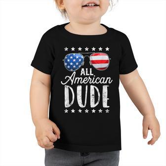 All American Dude 4Th Of July Boys Kids Sunglasses Family Toddler Tshirt | Mazezy UK
