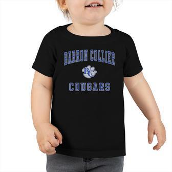 Barron Collier High School Cougars Raglan Baseball Tee Toddler Tshirt | Mazezy