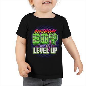 Birthday Boy Time To Level Up Video Game Birthday Party Boys Toddler Tshirt - Seseable