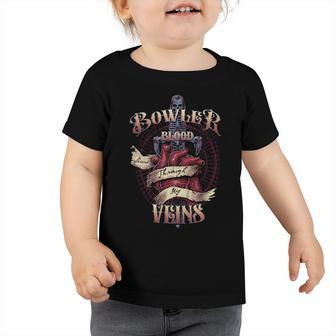 Bowler Blood Runs Through My Veins Name Toddler Tshirt - Monsterry