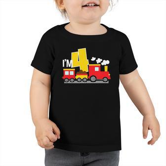 Boys 4Th Birthday 4 Years Old Gift Train Toddler Toddler Tshirt | Mazezy