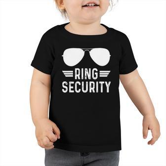 Bridal Party Boys Bearer Ring Outfit Wedding Funny Security Toddler Tshirt | Mazezy