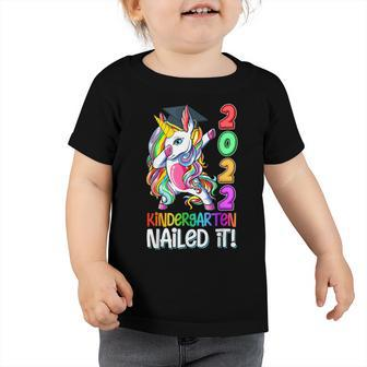 Dabbing Unicorn Kindergarten Graduation Cap Gown Gift Girls Toddler Tshirt | Mazezy