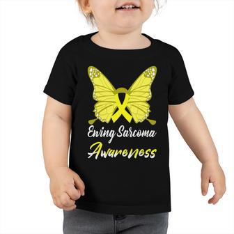 Ewings Sarcoma Awareness Butterfly Yellow Ribbon Ewings Sarcoma Ewings Sarcoma Awareness Toddler Tshirt | Favorety UK