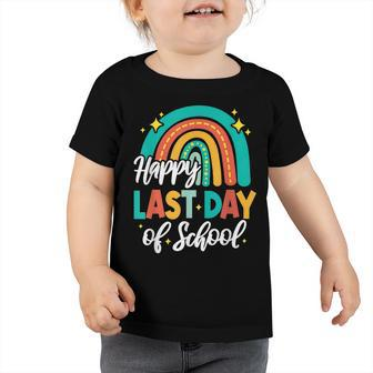 Funny Happy Last Day Of School Perfect Rainbow Gifts Idea Toddler Tshirt | Mazezy