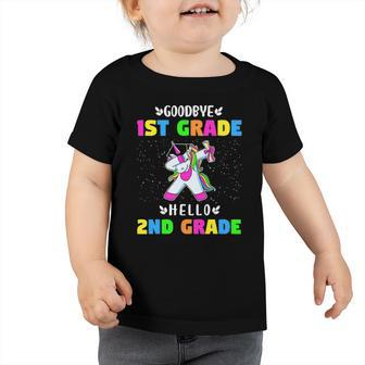 Goodbye First Grade Hello Second Grade Unicorn Girls Toddler Tshirt | Mazezy
