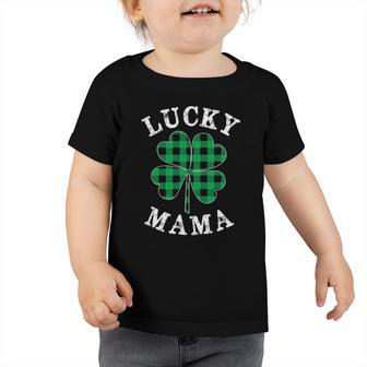 Green Plaid Lucky Mama Matching Family Pajama St Patricks Day Toddler Tshirt | Mazezy
