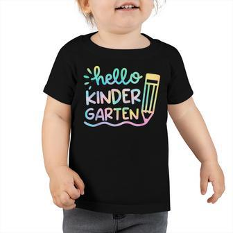 Hello Kindergarten Tie Dye Teachers Kids Back To School Toddler Tshirt - Seseable
