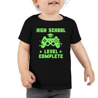 High School Level Complete Funny Video Gamer Graduation Toddler Tshirt | Mazezy