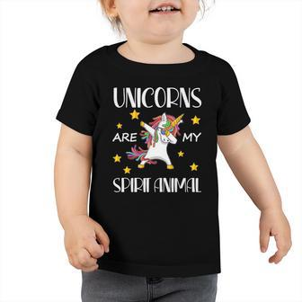 Hilarious Unicorns Are My Spirit Animal Dab Gift For Kids Toddler Tshirt | Mazezy
