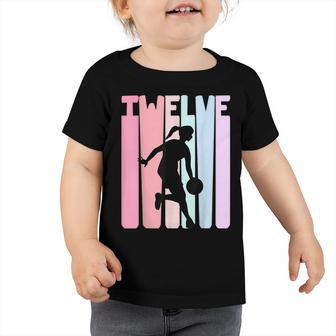 Kid 12Th Birthday Retro Basketball Lovers Girls 12 Years Old Toddler Tshirt - Seseable