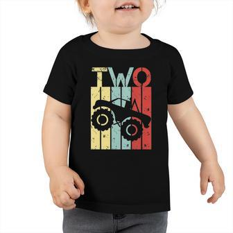 Kids 2 Years Old Monster Truck Birthday Boy Girl 2Nd Birthday Toddler Tshirt | Mazezy UK
