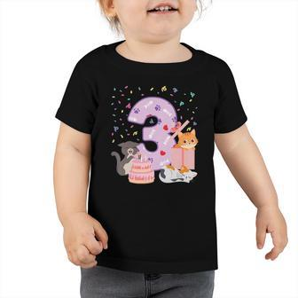 Kids 3Rd Birthday Girl Cute Cat Outfit 3 Years Old Bday Party Toddler Tshirt | Mazezy AU