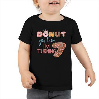 Kids 7Th Birthday7 Seven Unicorn Donut Birthday Toddler Tshirt | Mazezy