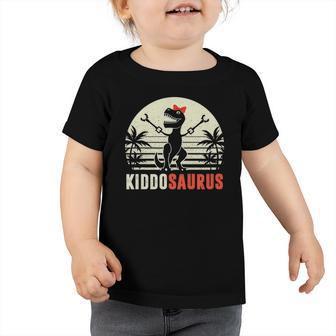 Kids Girl Kiddosaurus Funny Kiddo-Saurus T-Rex Dinosaur Kid Matching Family Costume Toddler Tshirt | Mazezy