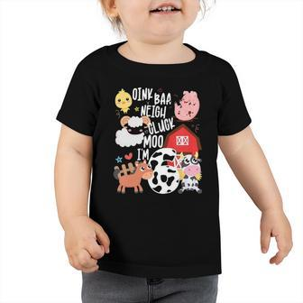 Kids Oink Baa Neigh Cluck Moo Im Six 6 Years Farmer 6Th Birthday Toddler Tshirt | Mazezy