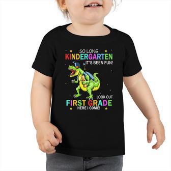 Kids So Long Kindergarten Graduation Class 2022 Dinosaur Kids Toddler Tshirt | Mazezy CA