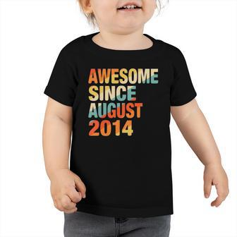 Kids Vintage 7Th Birthday Awesome Since August 2014 7 Years Old Toddler Tshirt | Mazezy AU