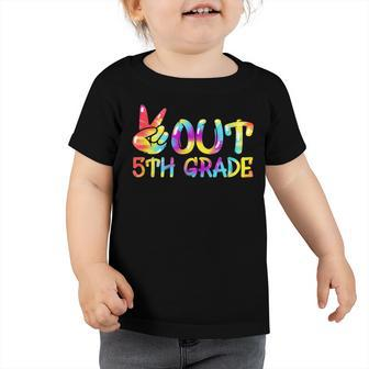 Last Day Of School Peace Out Fifth 5Th Grade Teacher Kids  Toddler Tshirt