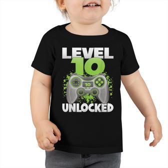 Level 10 Unlocked Video Gaming 10Th Birthday 2012 Gamer Game Toddler Tshirt - Seseable