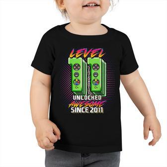 Level 11 Unlocked Awesome 2011 Video Game 11Th Birthday Boys Toddler Tshirt - Seseable