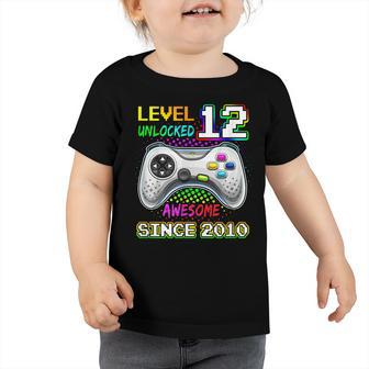 Level 12 Unlocked Awesome 2010 Video Game 12Th Birthday Toddler Tshirt - Seseable