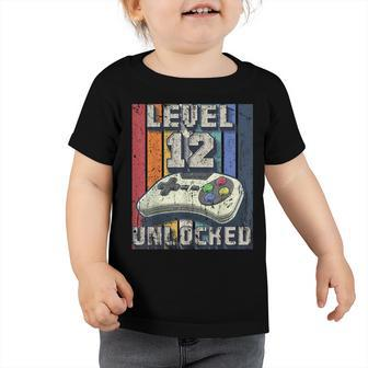 Level 12 Unlocked Video Game 12Th Birthday Gamer Boys Toddler Tshirt - Seseable