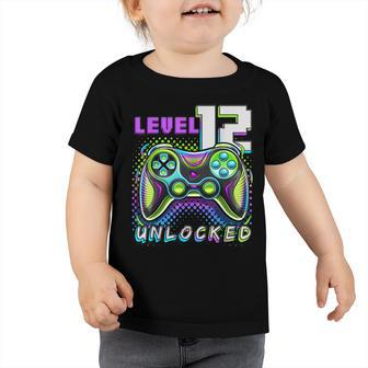 Level 12 Unlocked Video Game 12Th Birthday Gamer Boys V3 Toddler Tshirt - Seseable