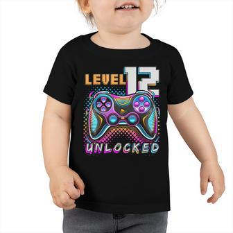Level 12 Unlocked Video Game 12Th Birthday Gamer Boys V4 Toddler Tshirt - Seseable