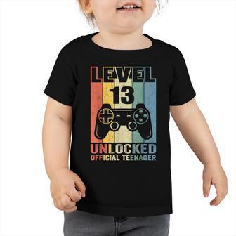 Level 13 Unlocked Official Nager 13Th Birthday Gamer Toddler Tshirt - Seseable