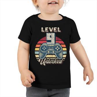 Level 9 Unlocked Video Game 9Th Birthday Gamer Boys V3 Toddler Tshirt - Seseable