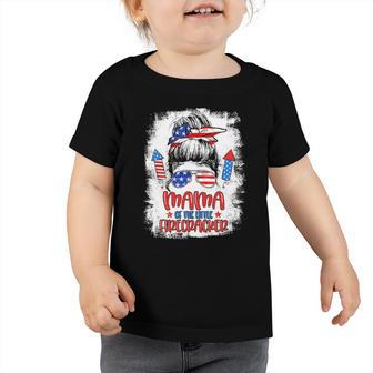 Mama Of The Little Firecracker 4Th Of July For Mom Toddler Tshirt | Mazezy UK